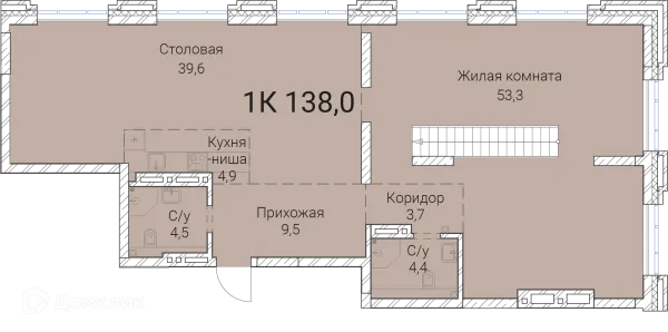 Планировка 1 комн. в ЖК Тайм Сквер