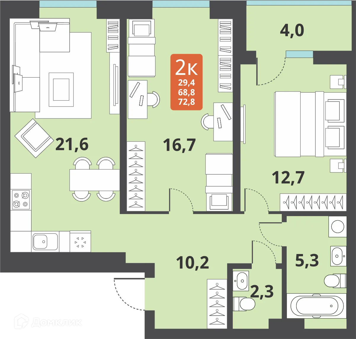Фото квартиры в ЖК Тайгинский парк