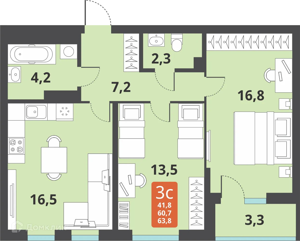 Фото квартиры в ЖК Тайгинский парк