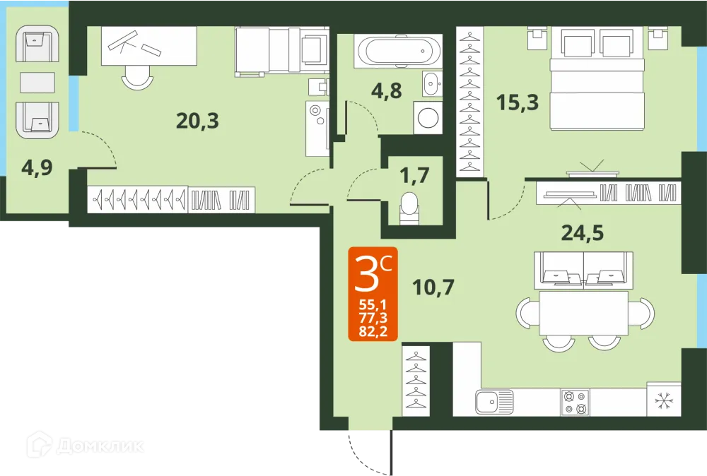 Фото квартиры в ЖК Тайгинский парк