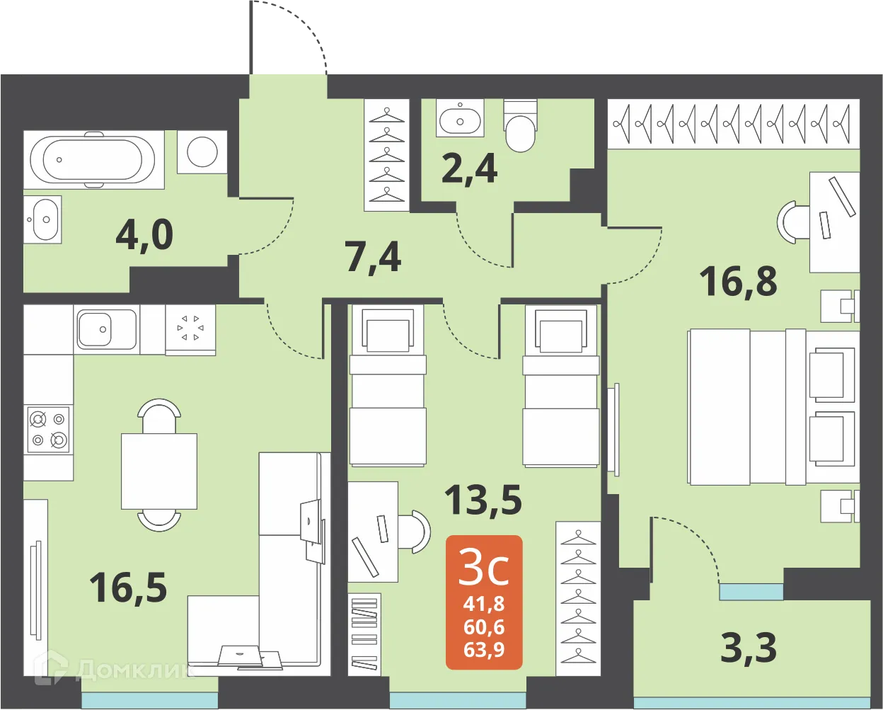 Фото квартиры в ЖК Тайгинский парк
