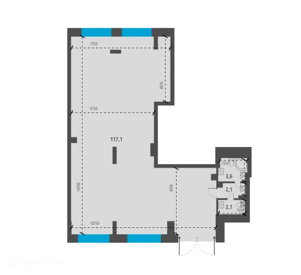 Планировка Студия в ЖК Тайгинский парк