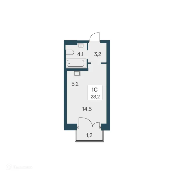 Планировка Студия в ЖК Расцветай на Красном