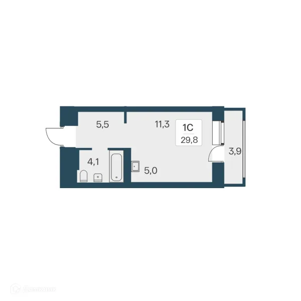 Планировка Студия в ЖК Расцветай на Красном