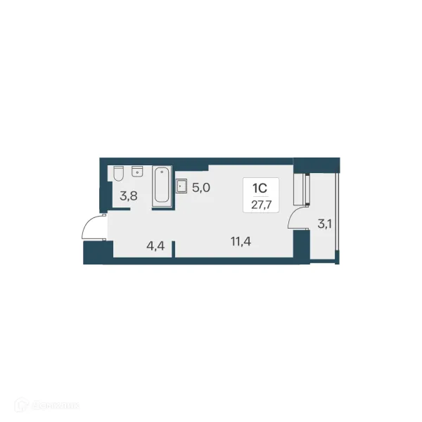 Планировка Студия в ЖК Расцветай на Красном