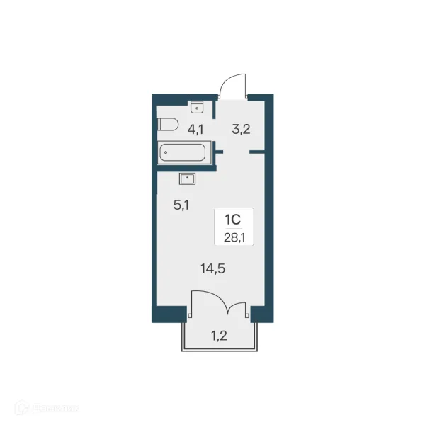 Планировка Студия в ЖК Расцветай на Красном
