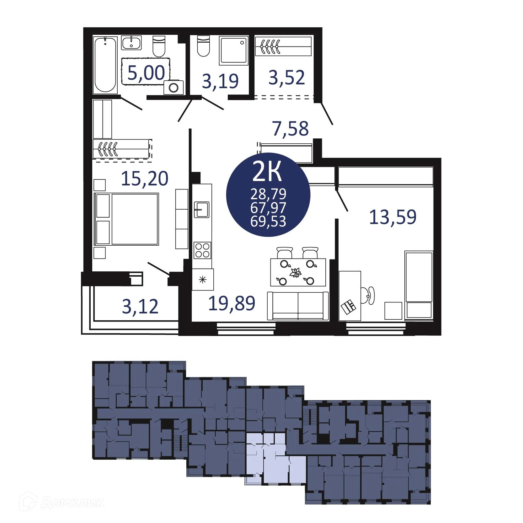Фото квартиры в ЖК "Первый на Рябиновой"