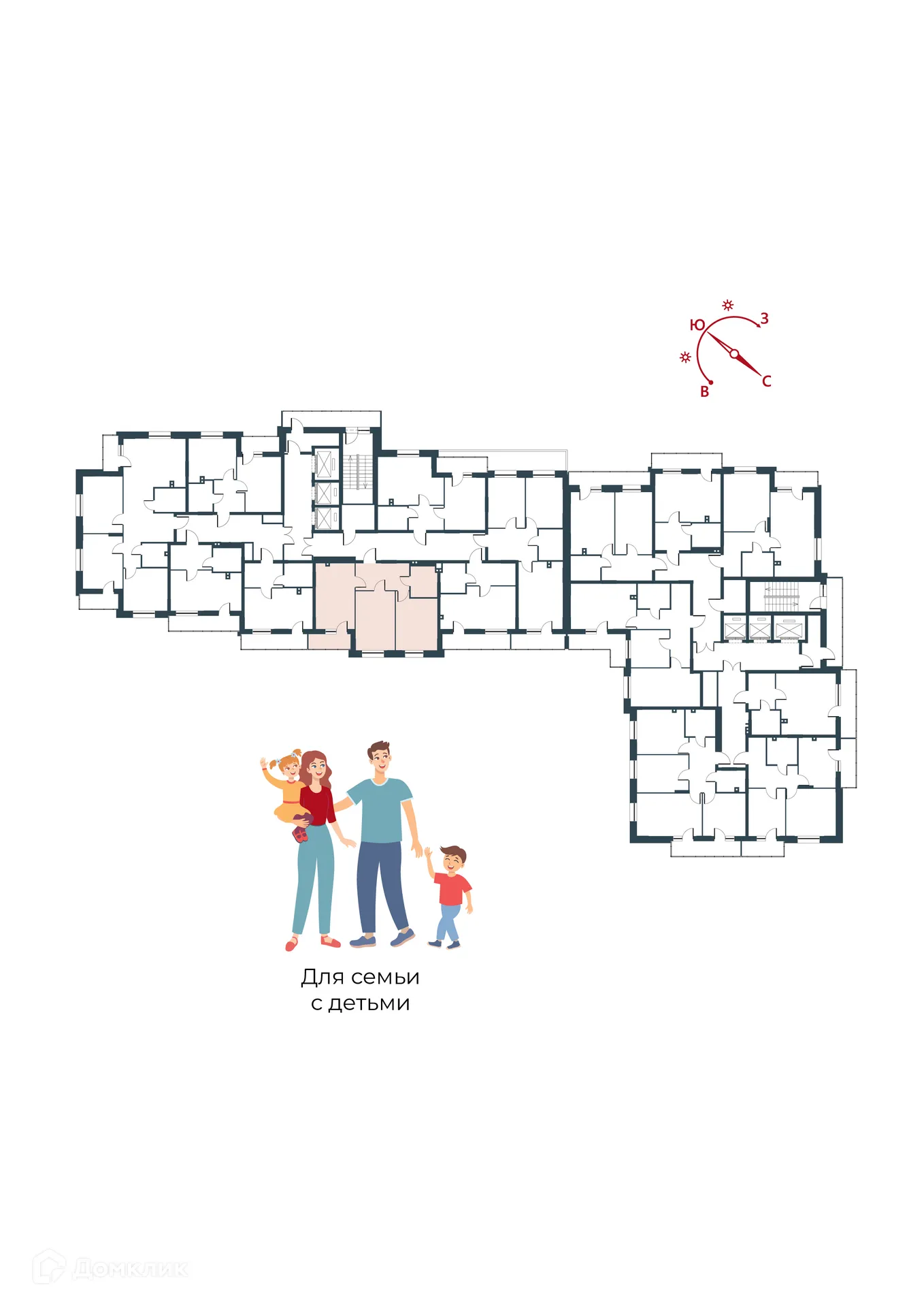 Планировка 3-комнатной квартиры 63.81 м² в ЖК Рубин, г. Новосибирск — фото 2