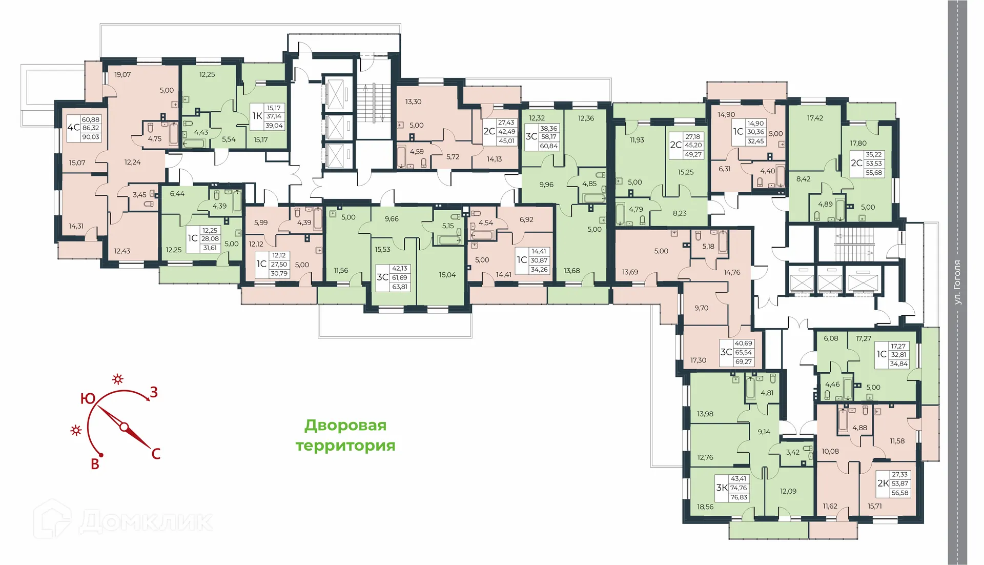 Планировка студии квартиры 34.84 м² в ЖК Рубин, г. Новосибирск — фото 4
