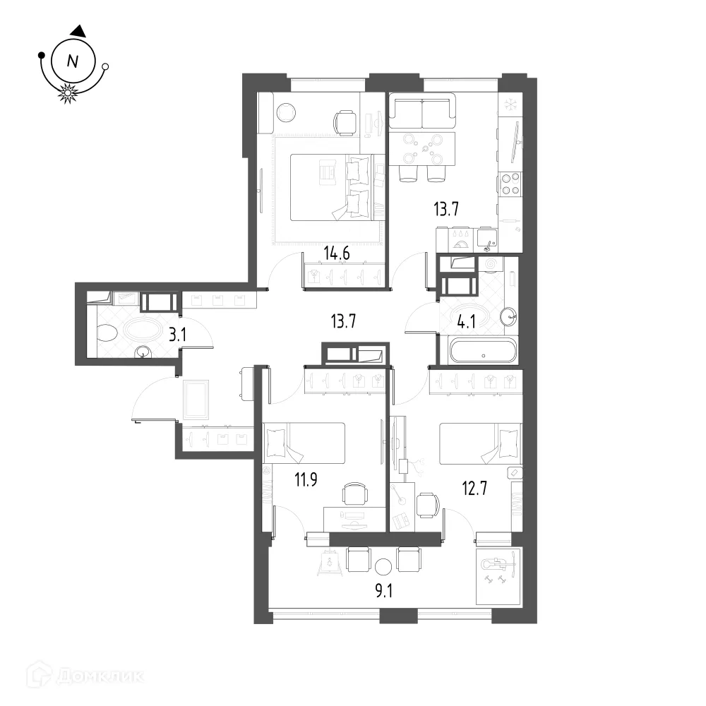 Фото квартиры в ЖК Зеленая река