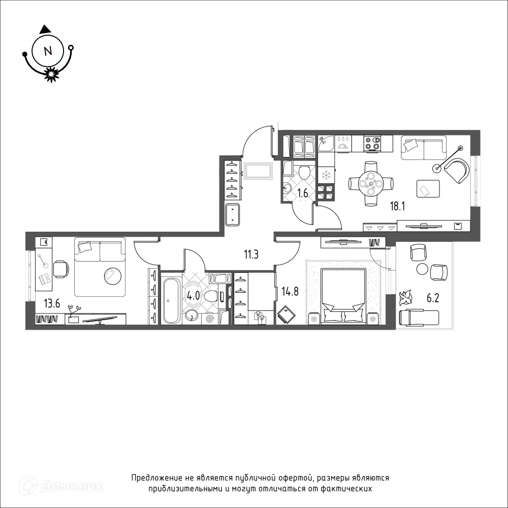 Фото квартиры в ЖК Зеленая река