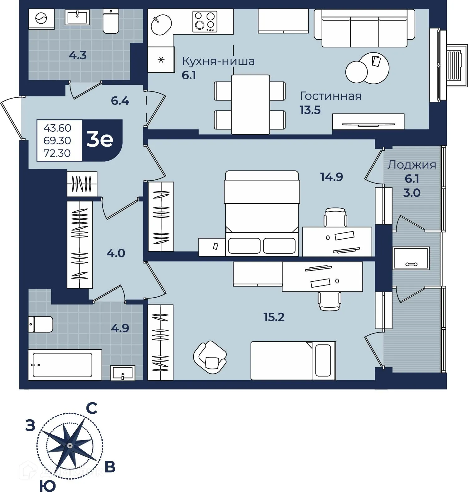 Фото квартиры в ЖК Город Мечты Дом на Семченко, 8