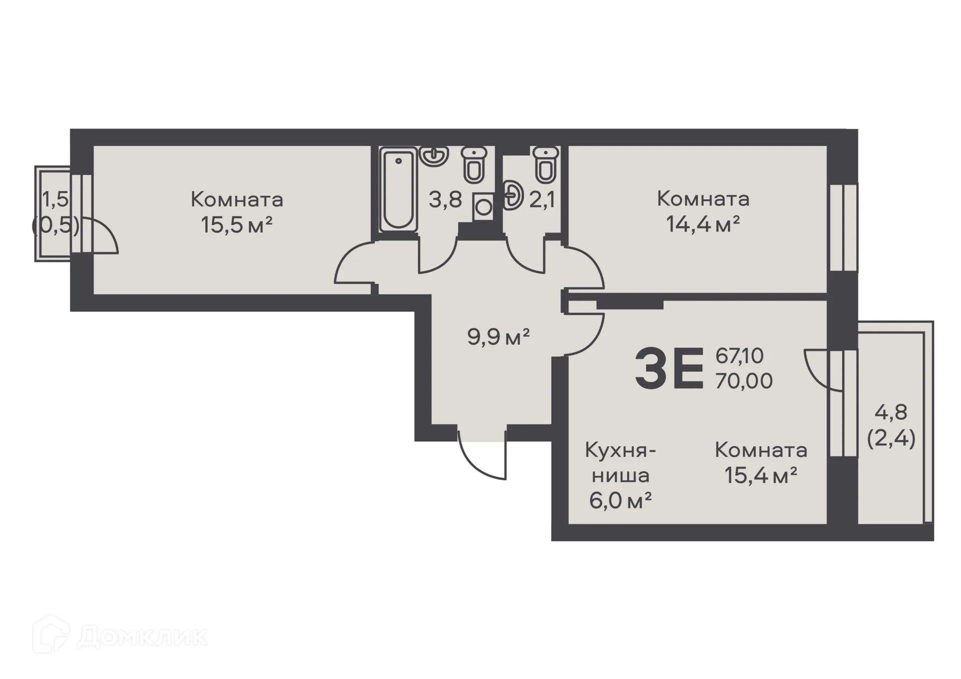 Фото квартиры в ЖК Альфа дом на Ким