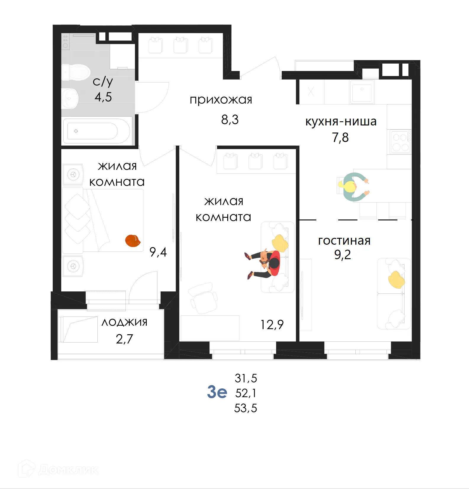 Фото квартиры в ЖК ЖД «Логика»