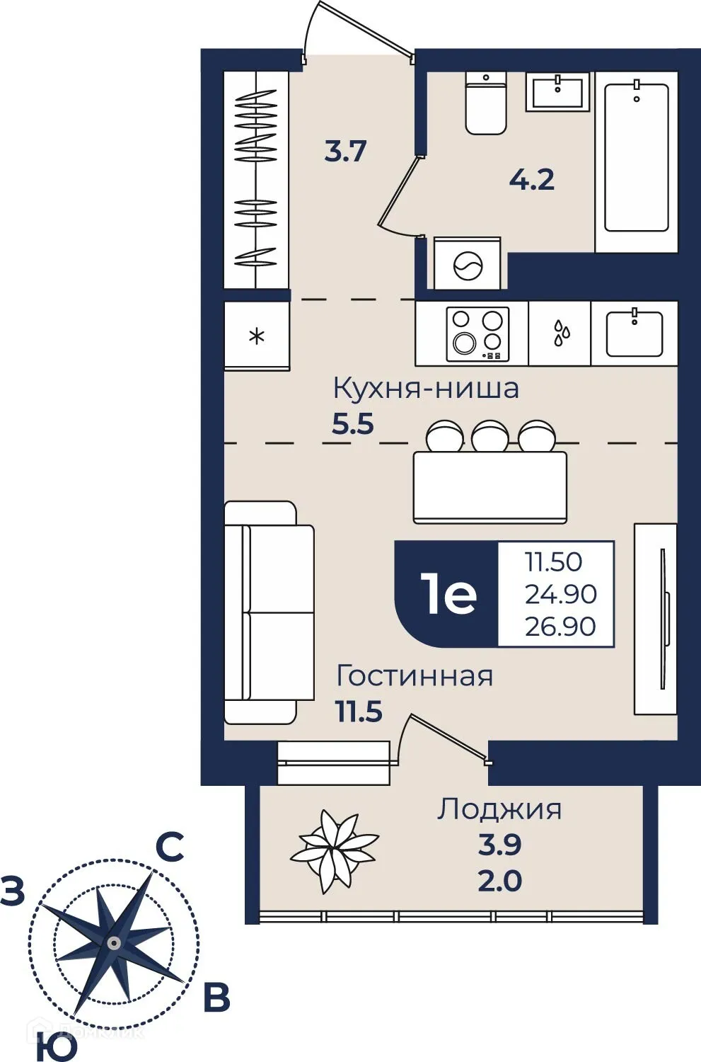 Фото квартиры в ЖК Город Мечты Дом на Семченко, 8