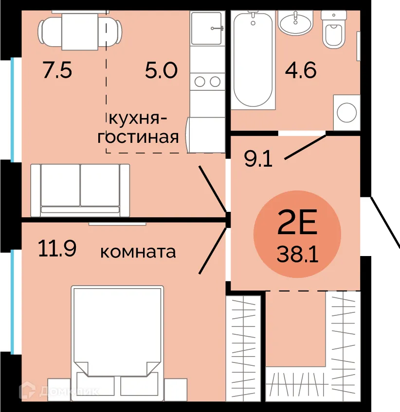 Фото квартиры в ЖК Красное яблоко