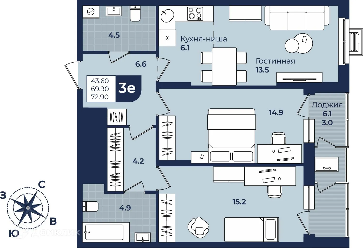 Фото квартиры в ЖК Город Мечты Дом на Семченко, 8