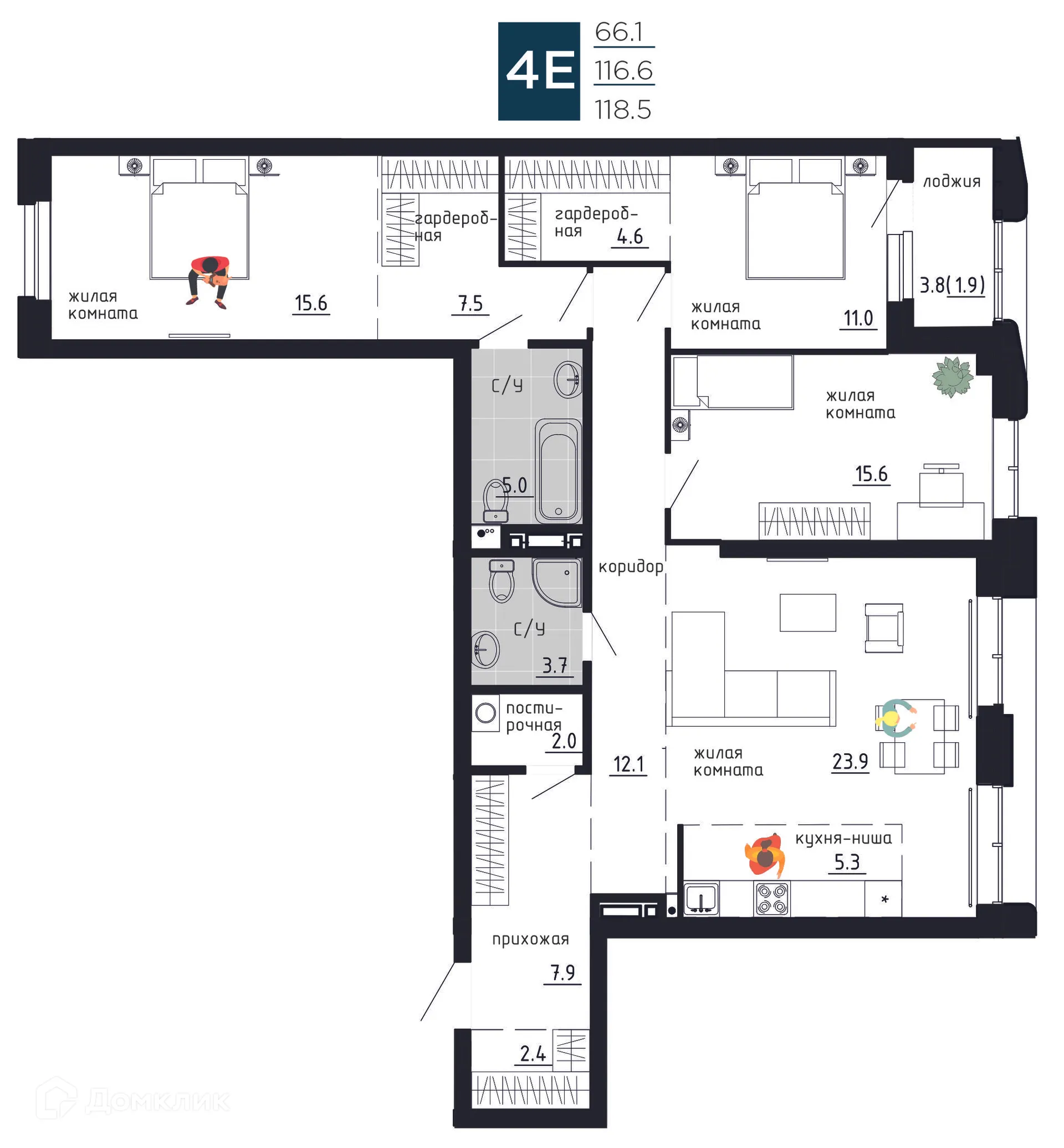 Фото квартиры в ЖК Дом на Советской