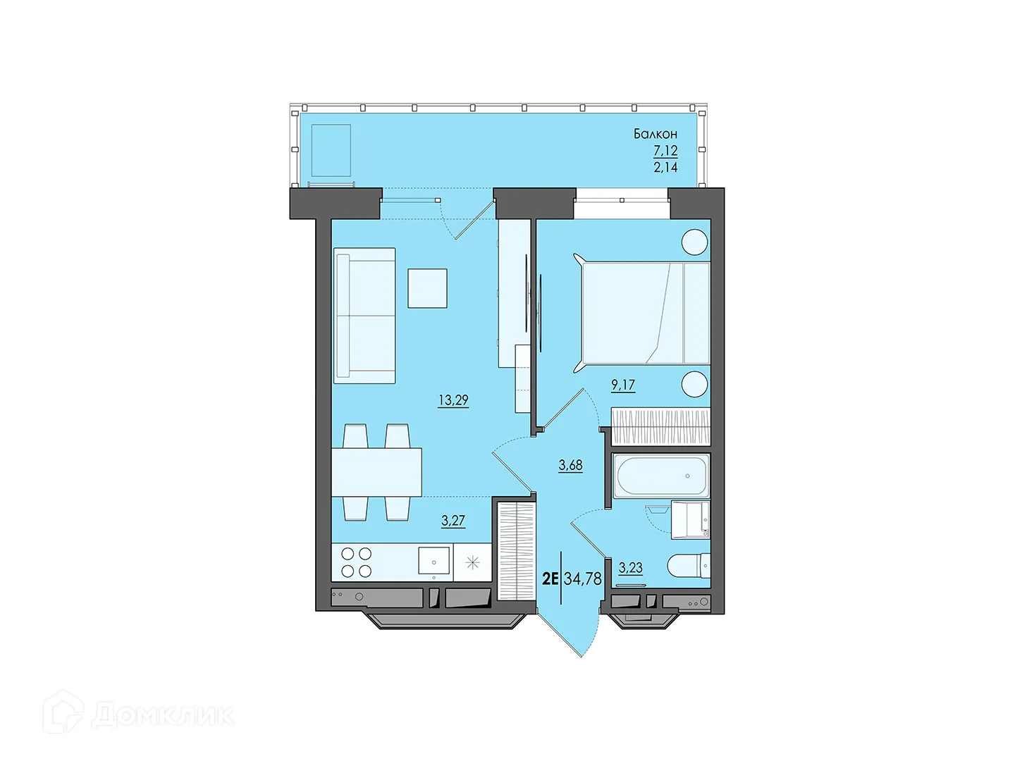 Фото квартиры в ЖК Ясно дом на Есенина, 9а