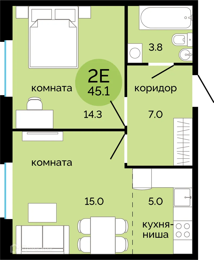 Фото квартиры в ЖК Красное яблоко