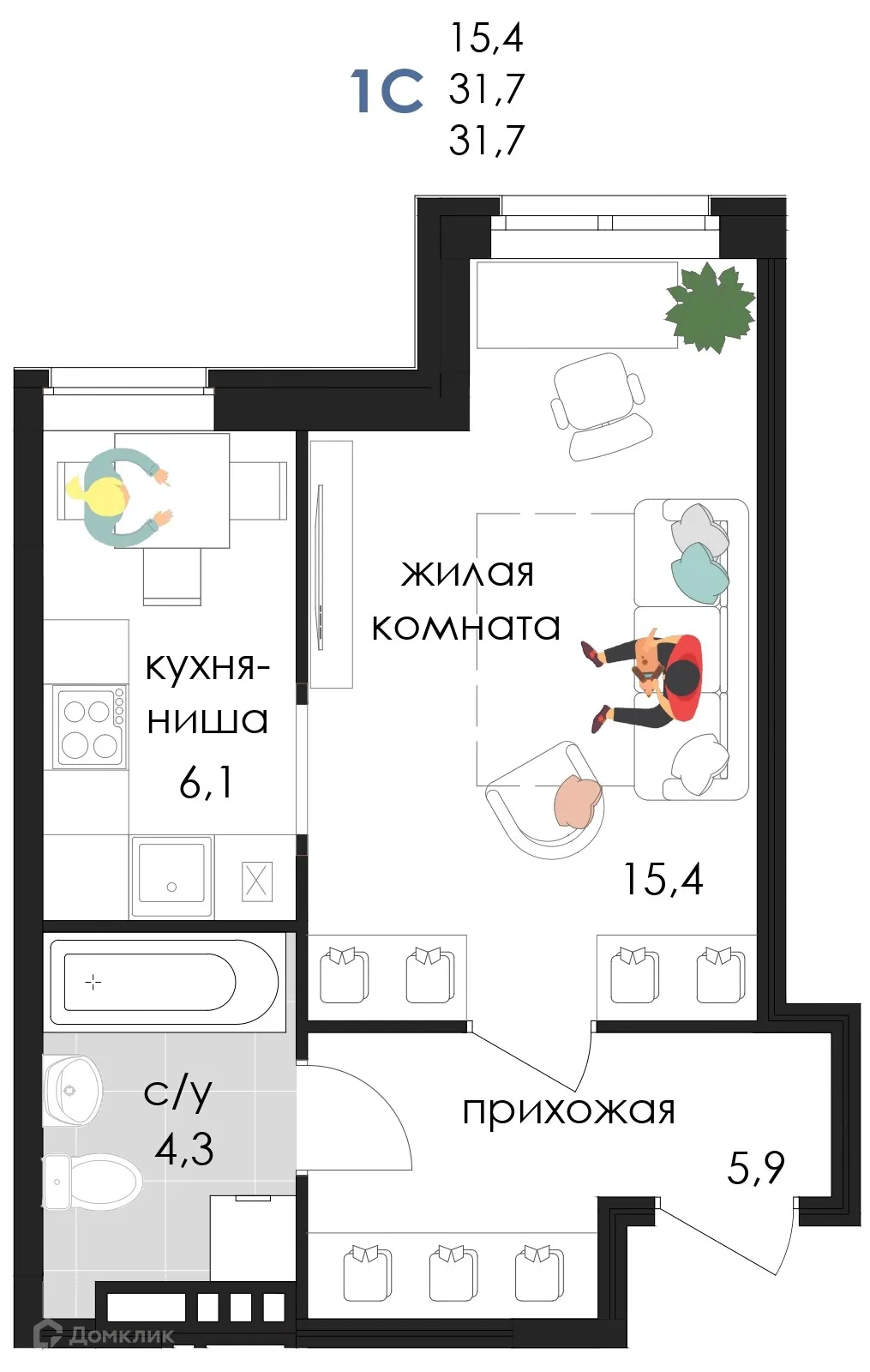 Фото квартиры в ЖК ЖД «Логика»