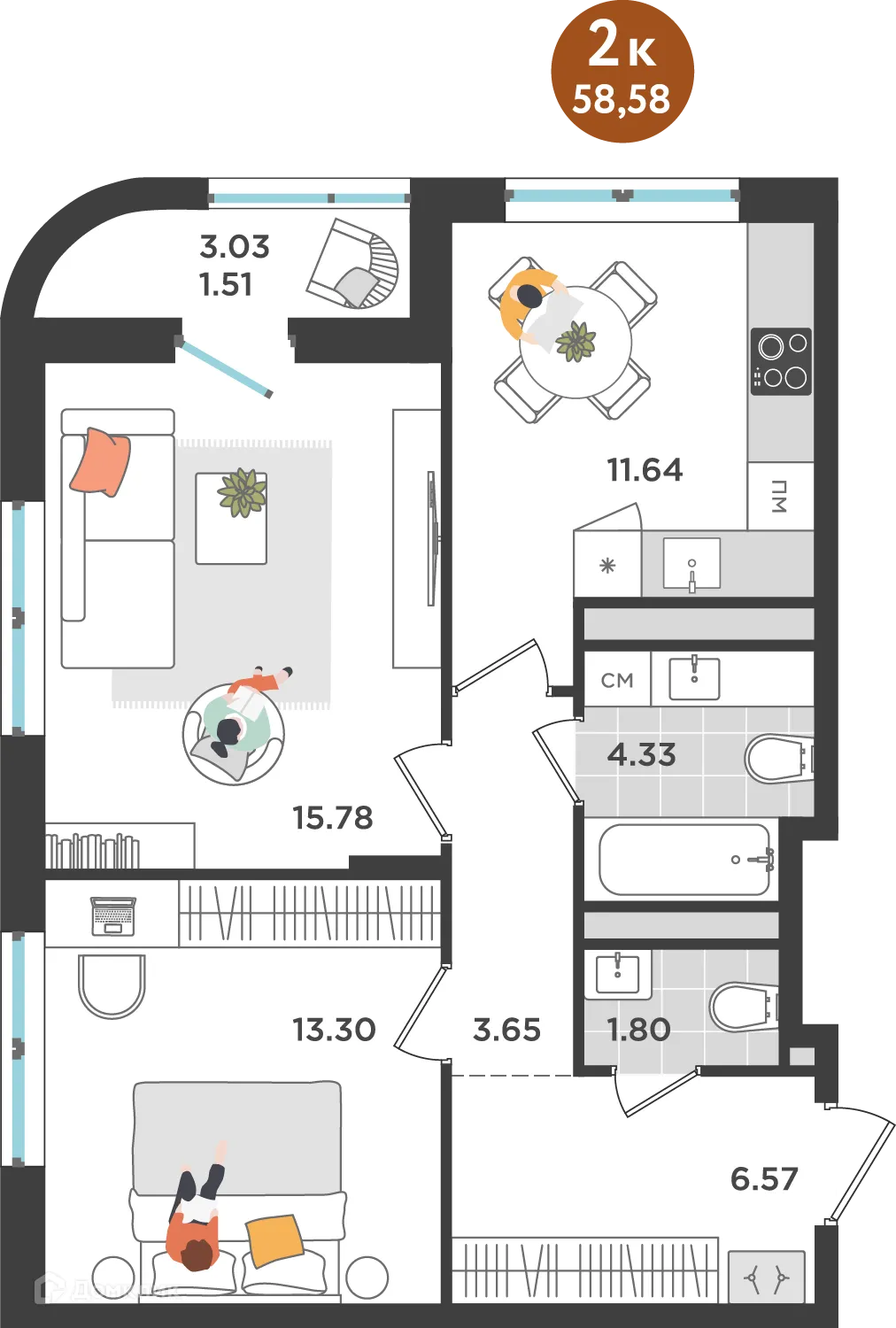 Фото квартиры в ЖК Дом Дружба на Металлистов 18