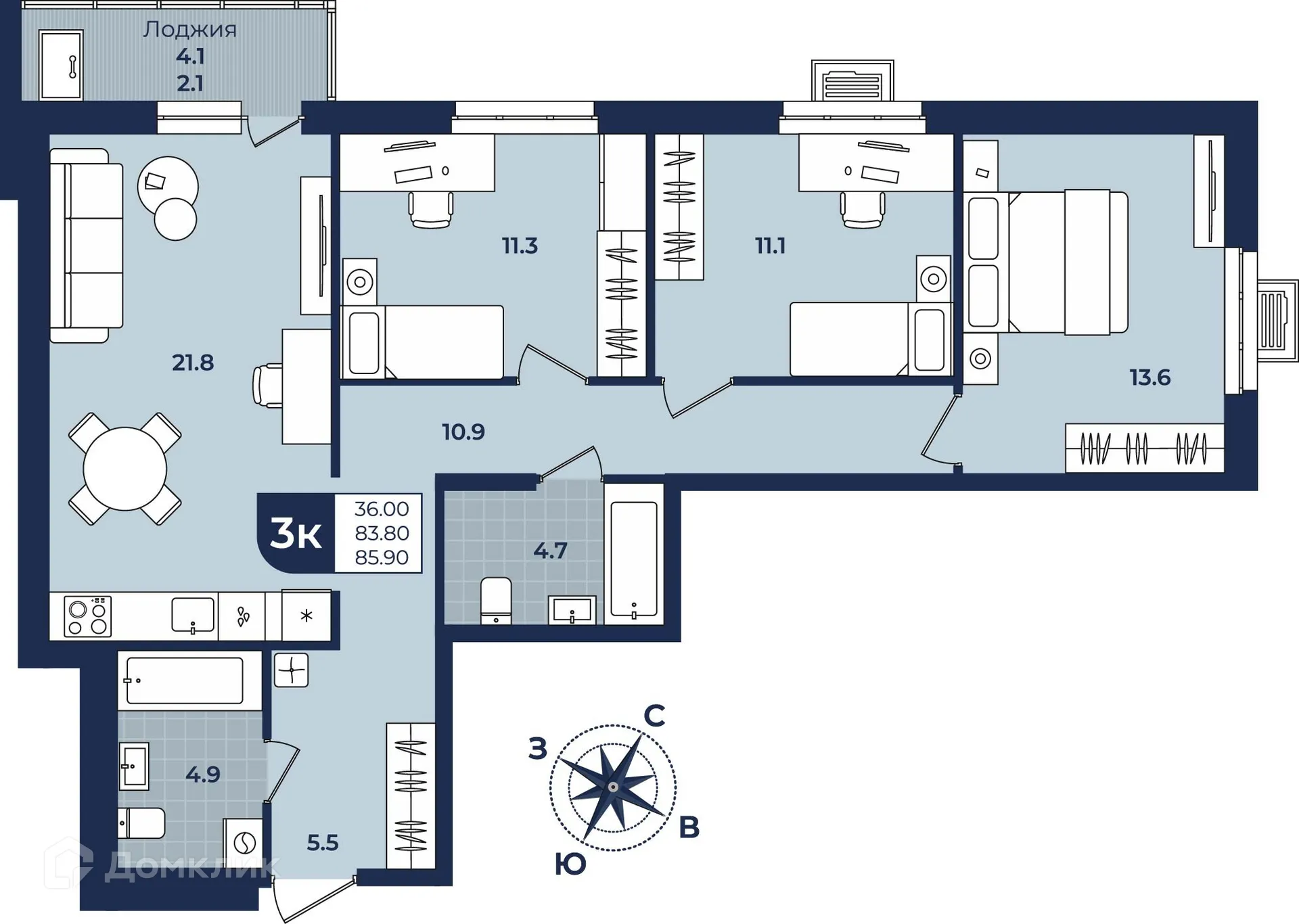 Фото квартиры в ЖК Город Мечты Дом на Семченко, 8