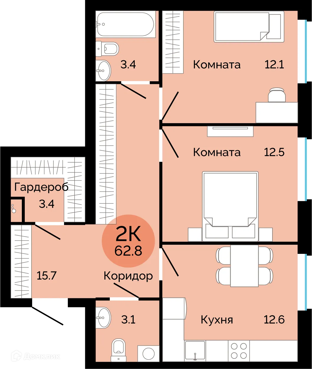 Фото квартиры в ЖК Красное яблоко