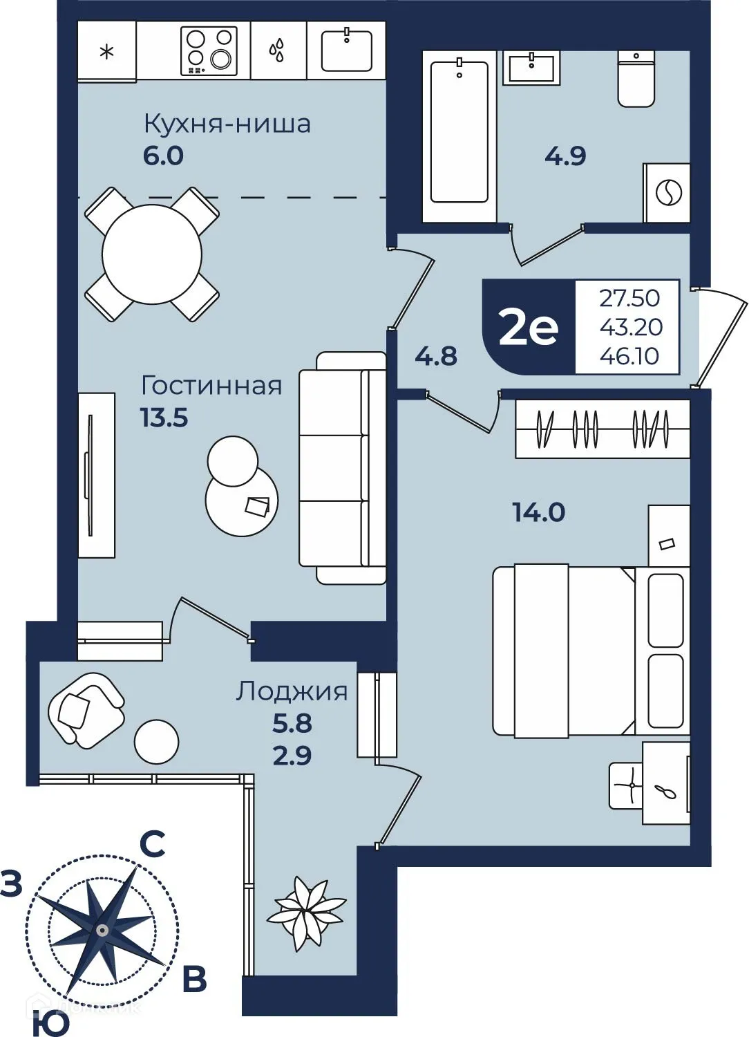 Фото квартиры в ЖК Город Мечты Дом на Семченко, 8