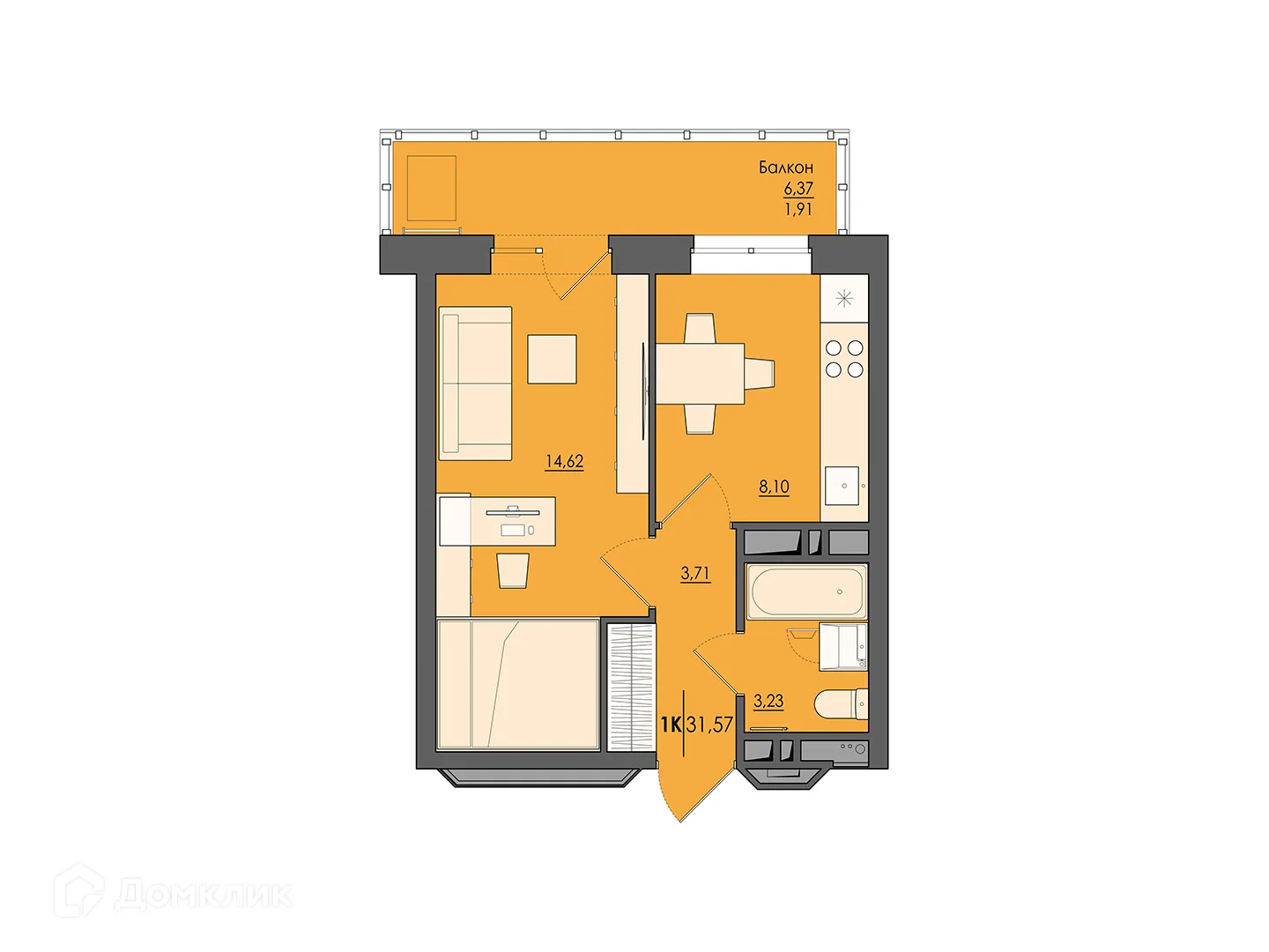 Фото квартиры в ЖК Ясно дом на Есенина, 9а