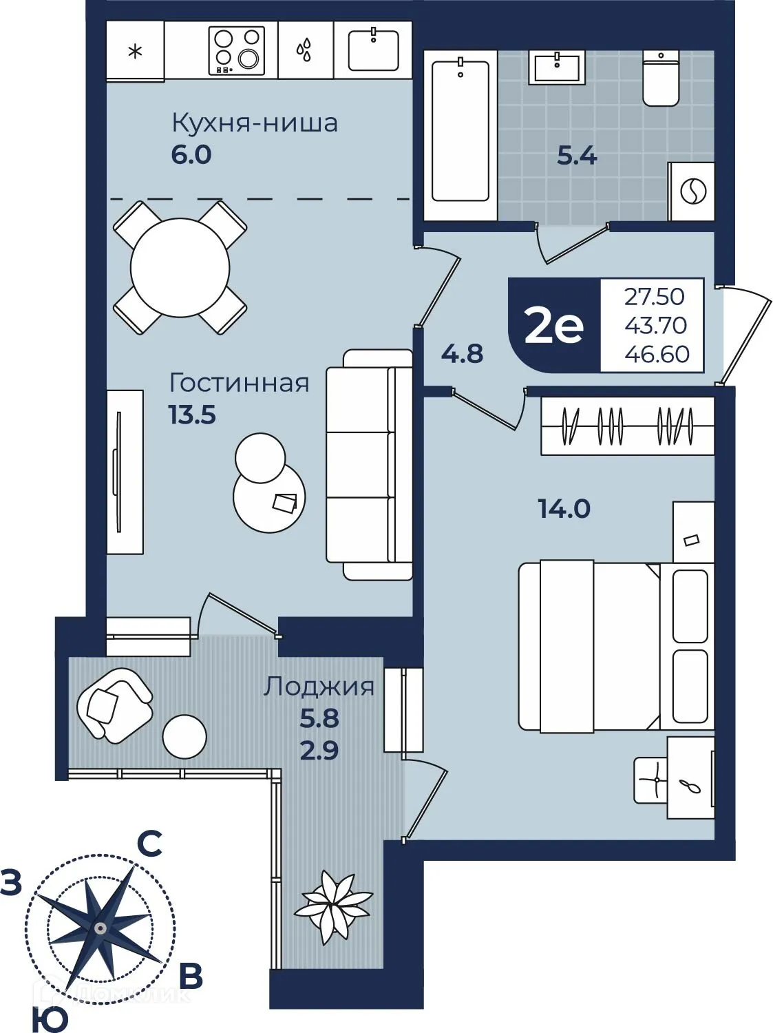 Фото квартиры в ЖК Город Мечты Дом на Семченко, 8