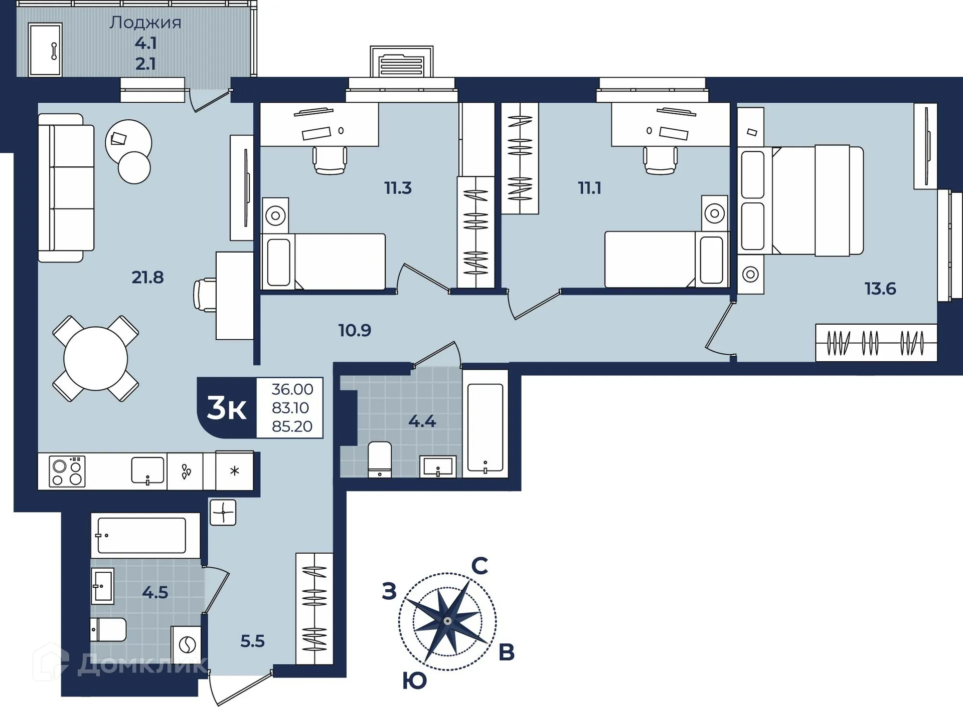 Фото квартиры в ЖК Город Мечты Дом на Семченко, 8