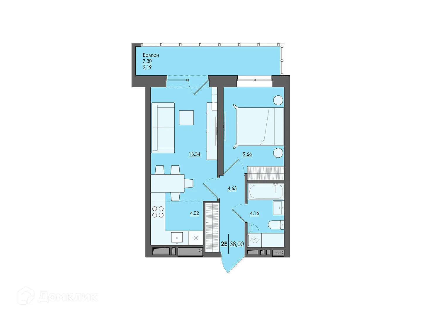 Фото квартиры в ЖК Ясно дом на Есенина, 9а