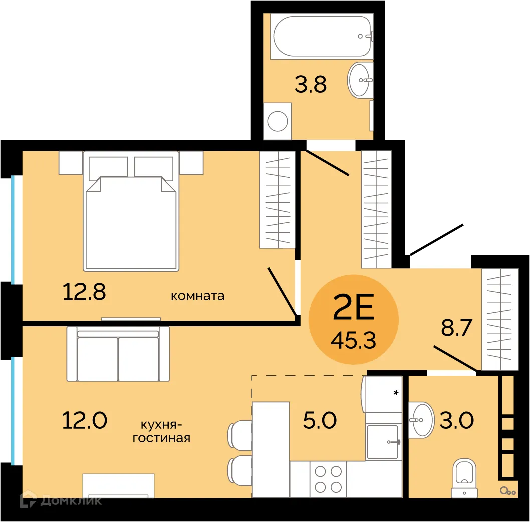 Фото квартиры в ЖК Красное яблоко