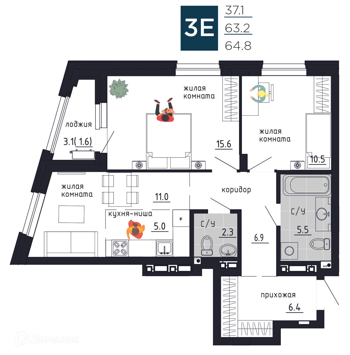 Фото квартиры в ЖК Дом на Советской