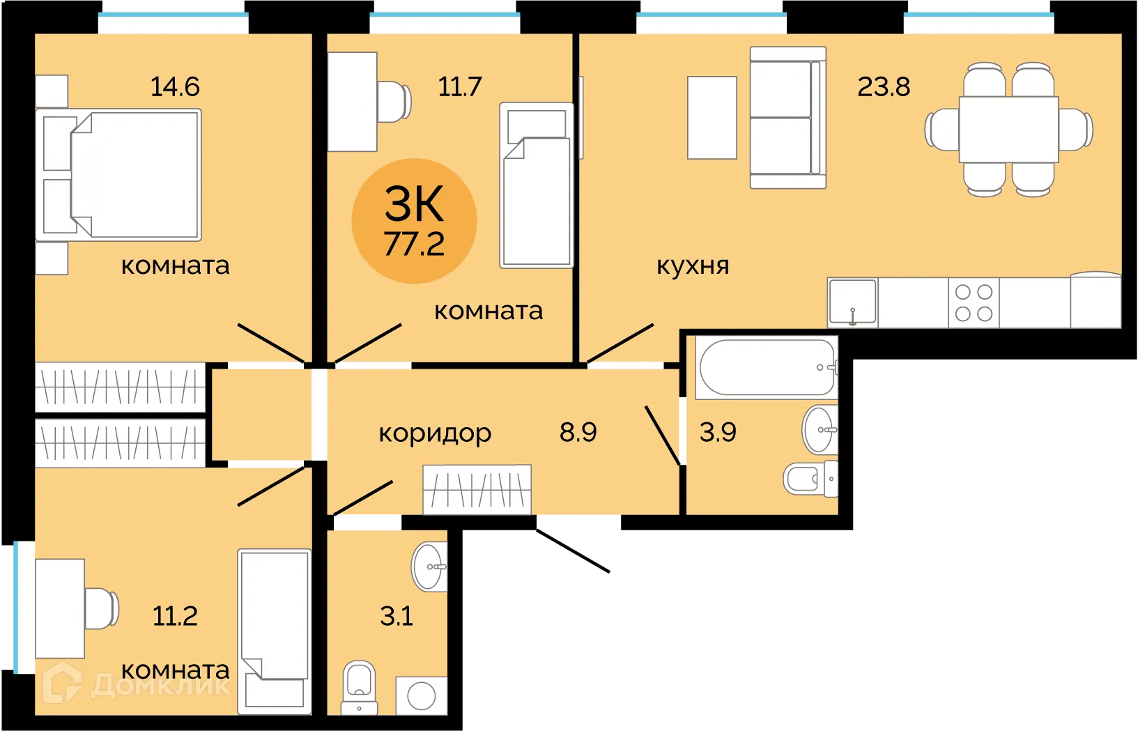Фото квартиры в ЖК Красное яблоко