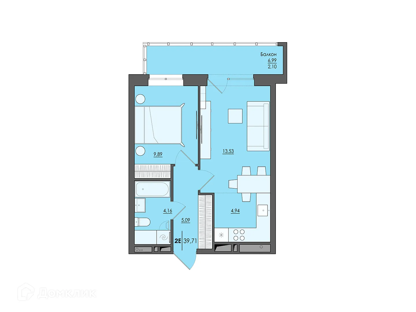 Фото квартиры в ЖК Ясно дом на Есенина, 9а