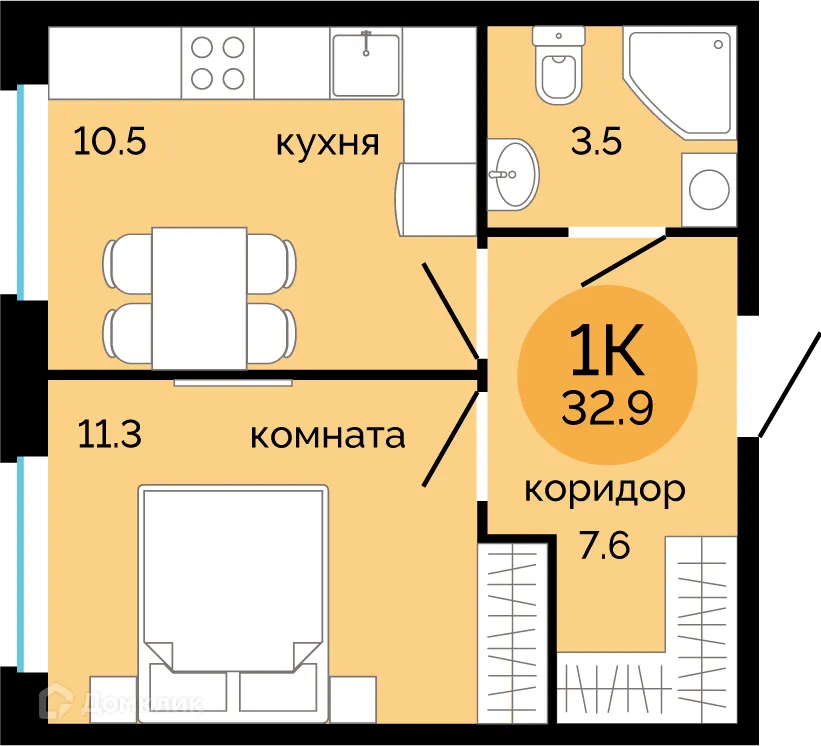 Фото квартиры в ЖК Красное яблоко