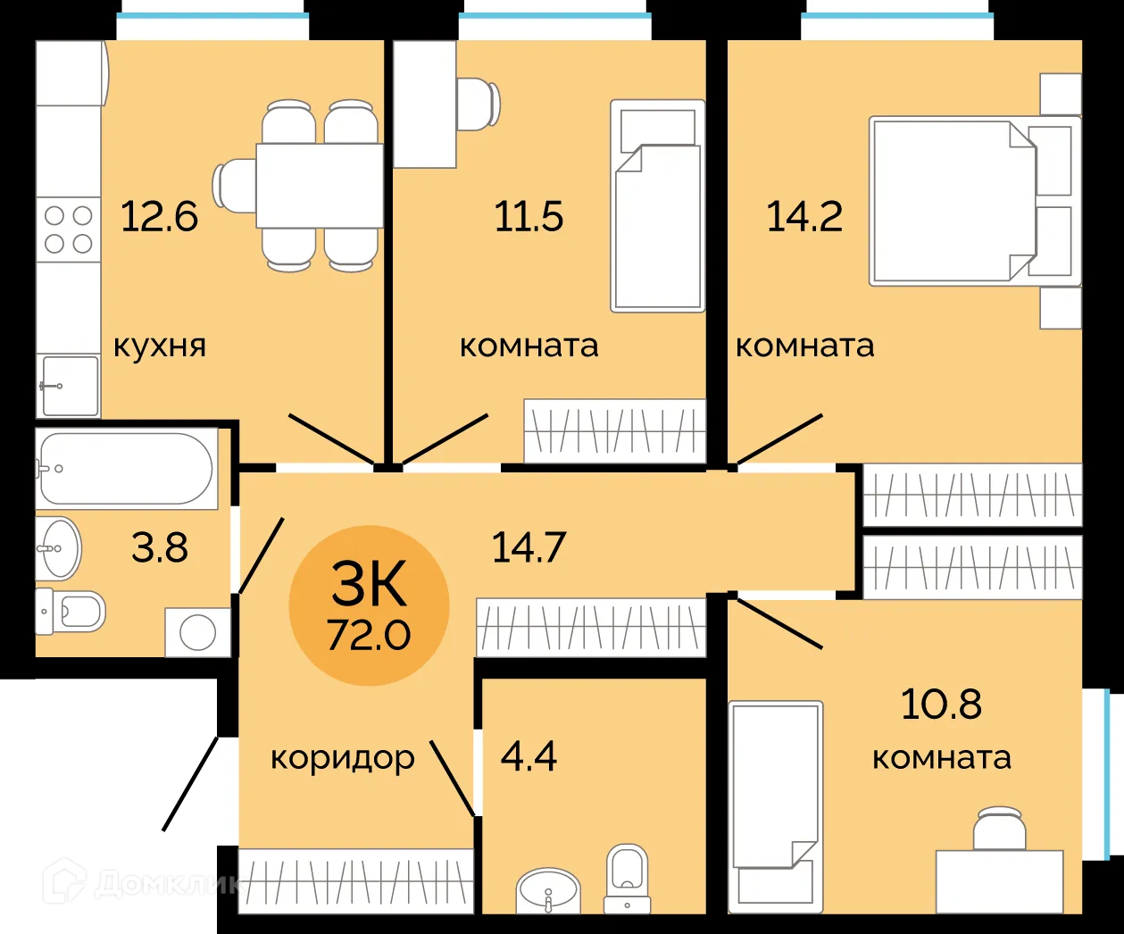 Фото квартиры в ЖК Красное яблоко