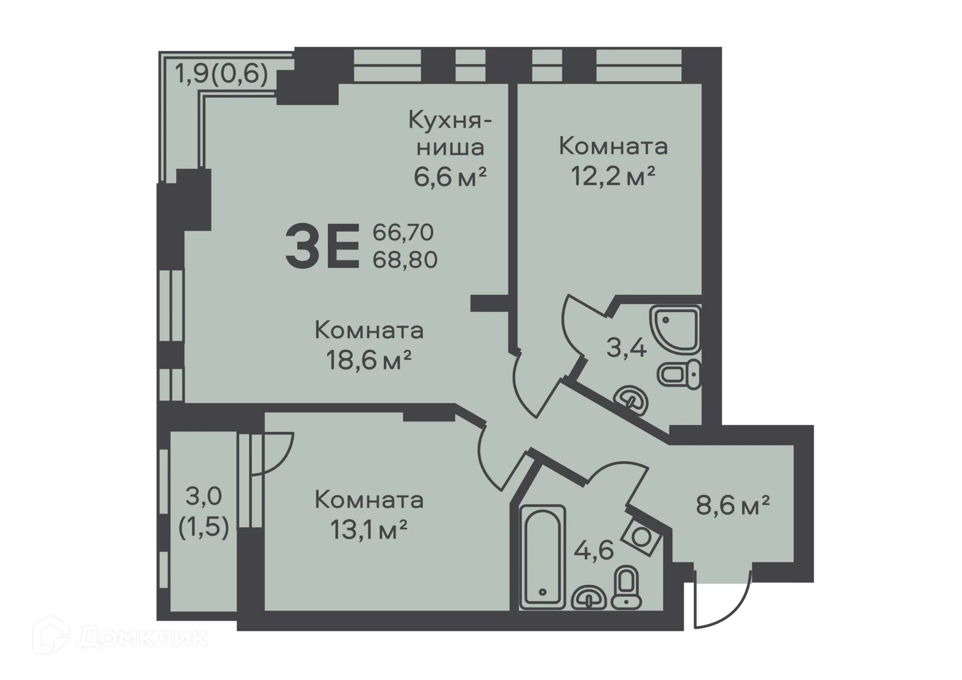 Фото квартиры в ЖК Альфа дом на Ким