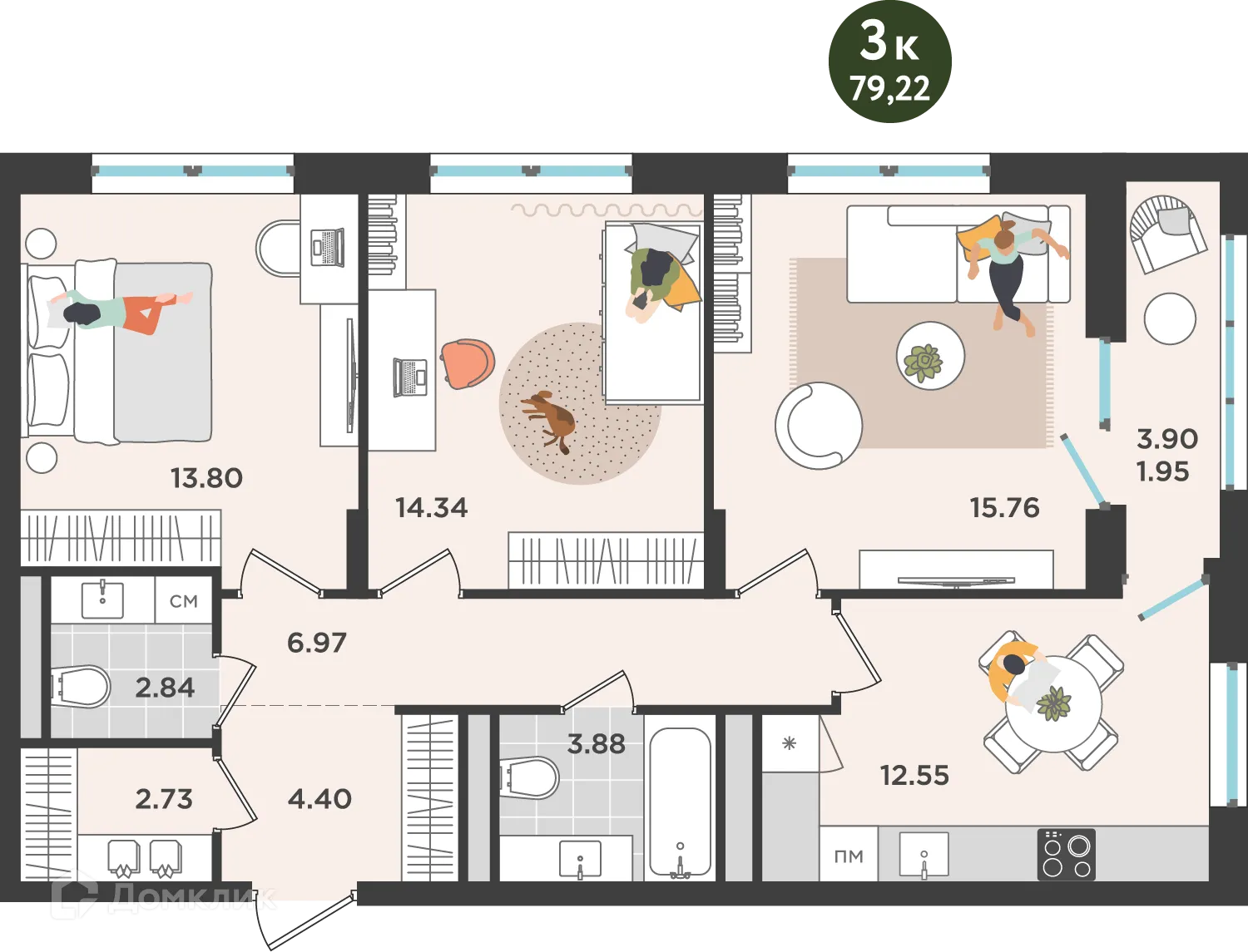 Фото квартиры в ЖК Дом Дружба на Металлистов 18