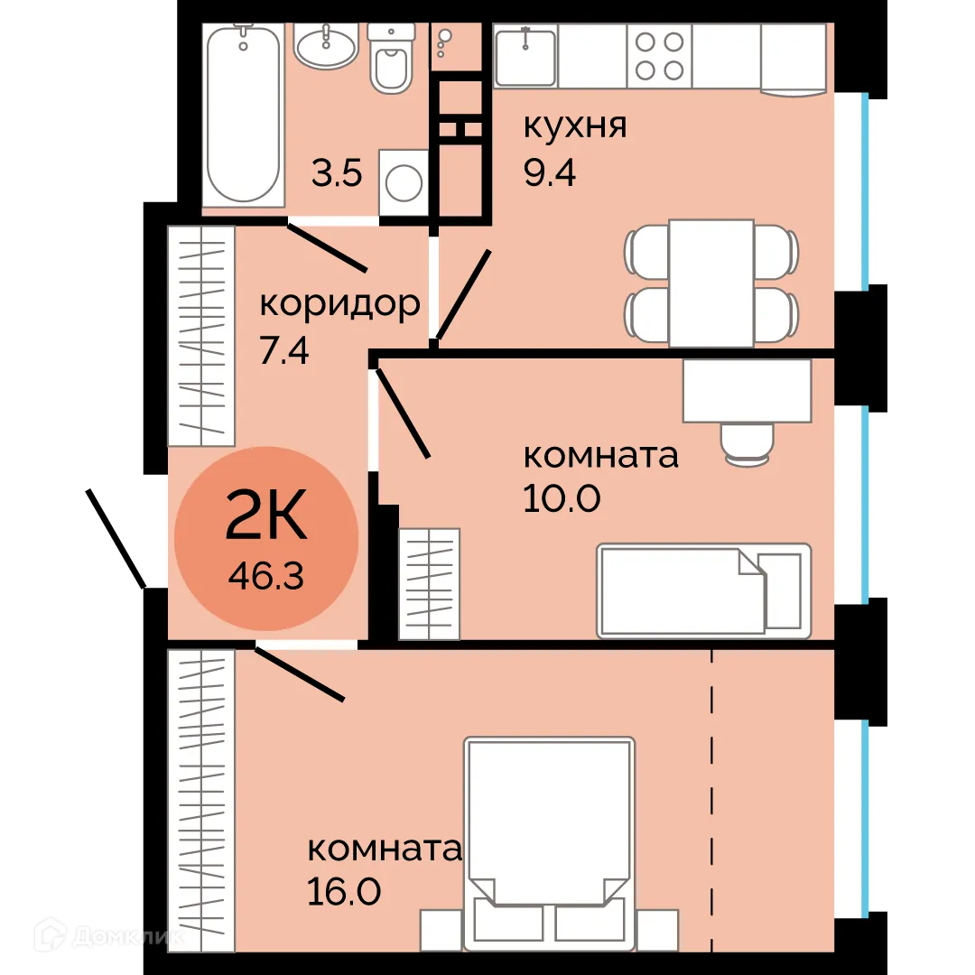 Фото квартиры в ЖК Красное яблоко