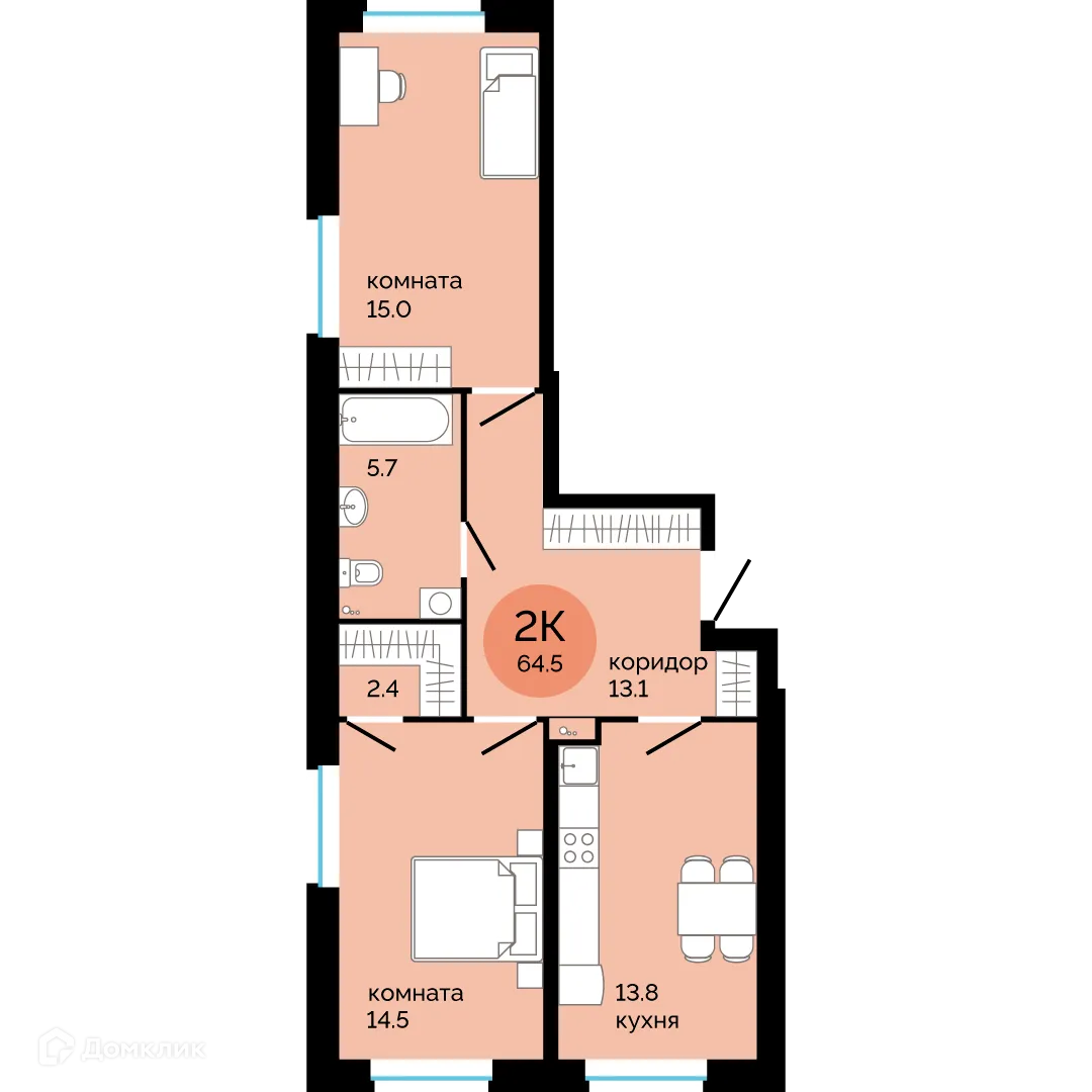 Фото квартиры в ЖК Красное яблоко