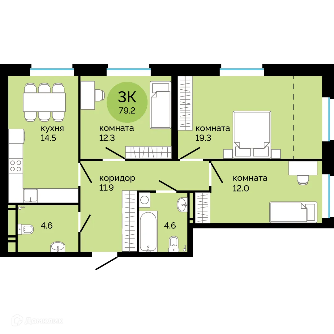 Фото квартиры в ЖК Красное яблоко