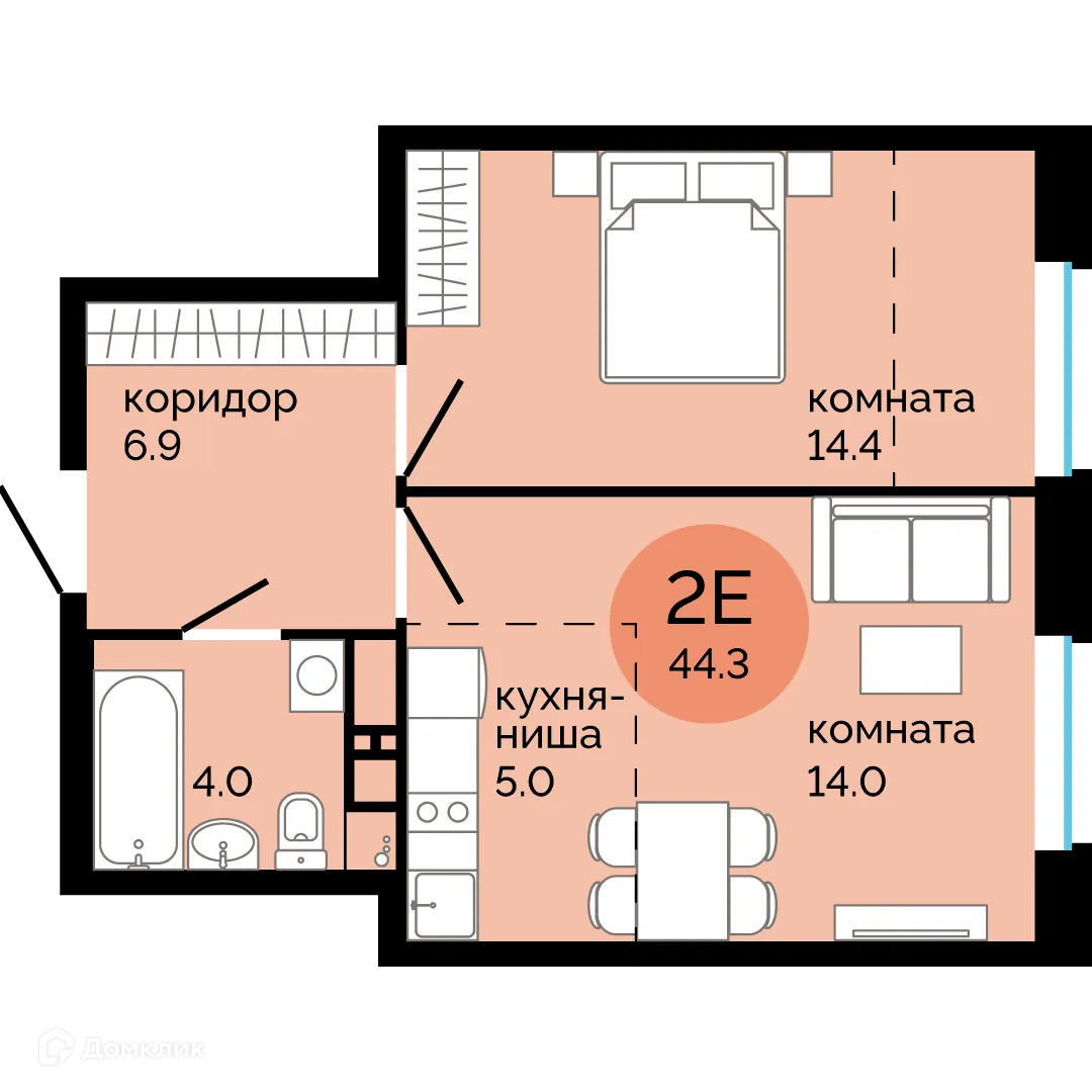 Фото квартиры в ЖК Красное яблоко