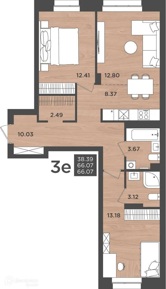 Фото квартиры в ЖК ВОСХОД