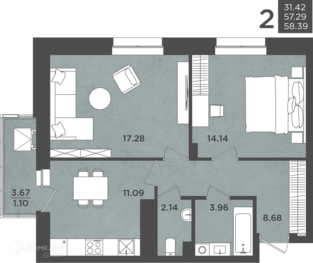 Фото квартиры в ЖК ВОСХОД