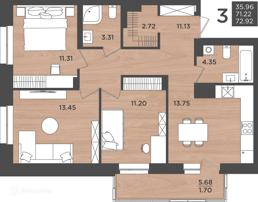 Фото квартиры в ЖК ВОСХОД