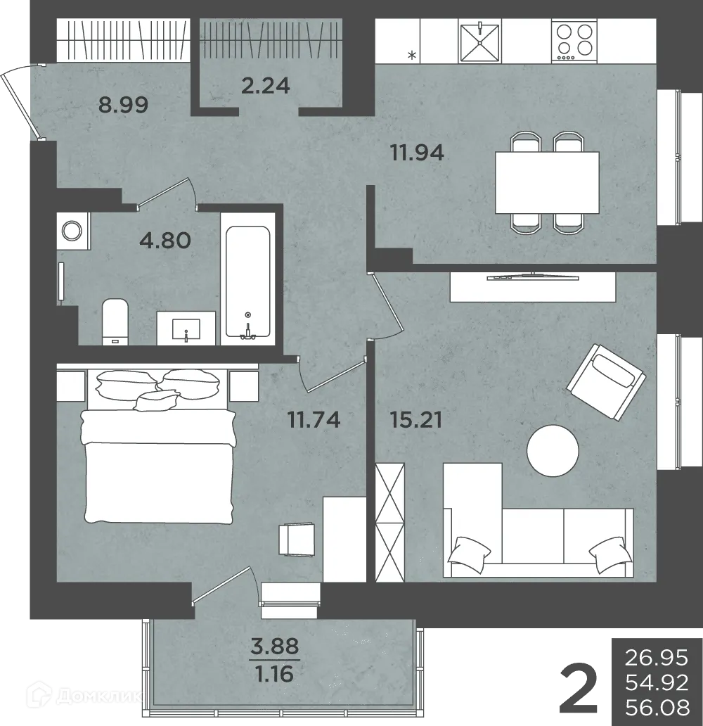 Фото квартиры в ЖК ВОСХОД