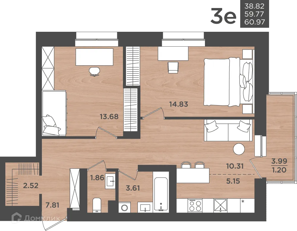 Фото квартиры в ЖК ВОСХОД